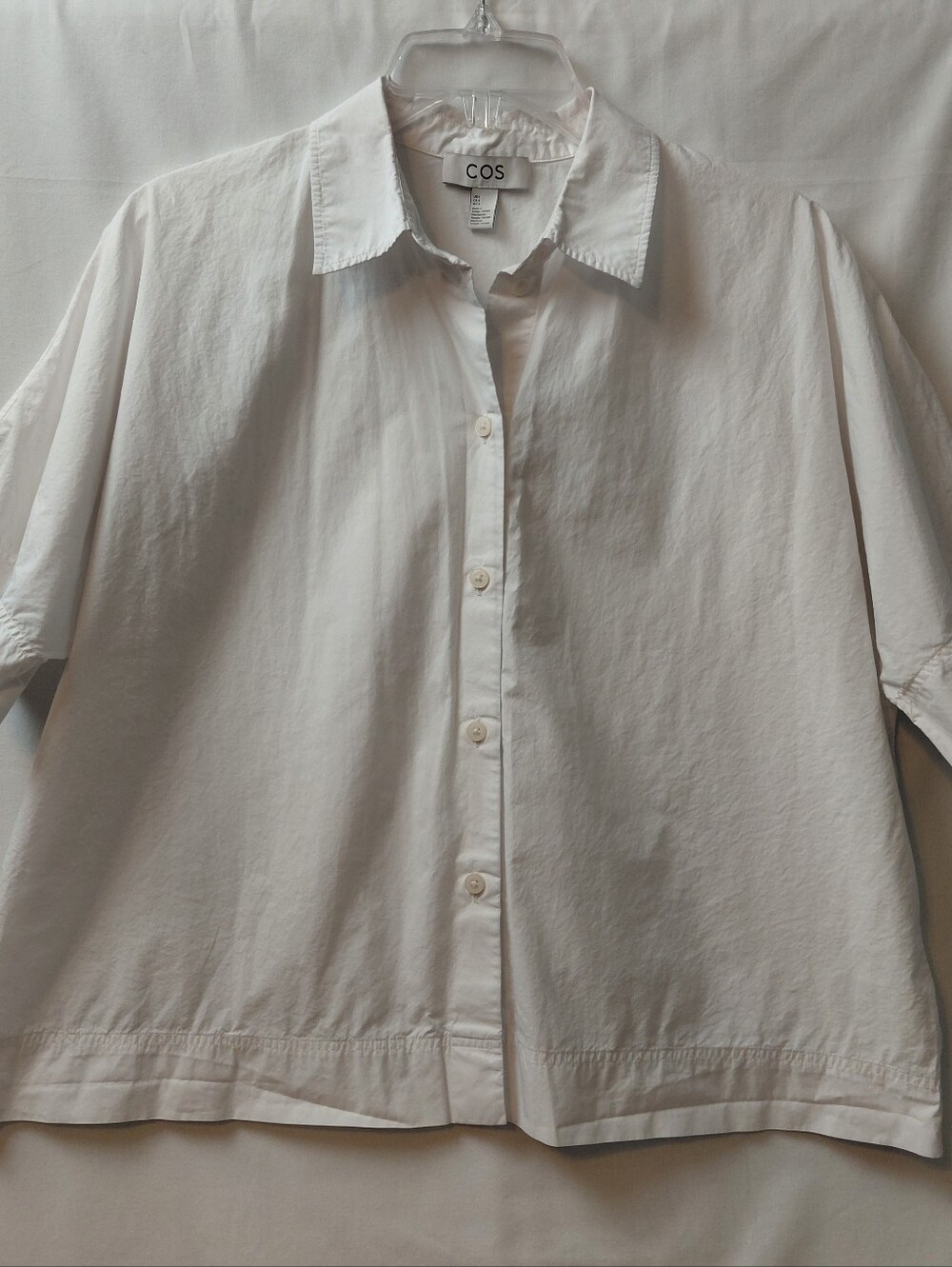 COS Boxy Short Sleeve Blouse Size 4 White